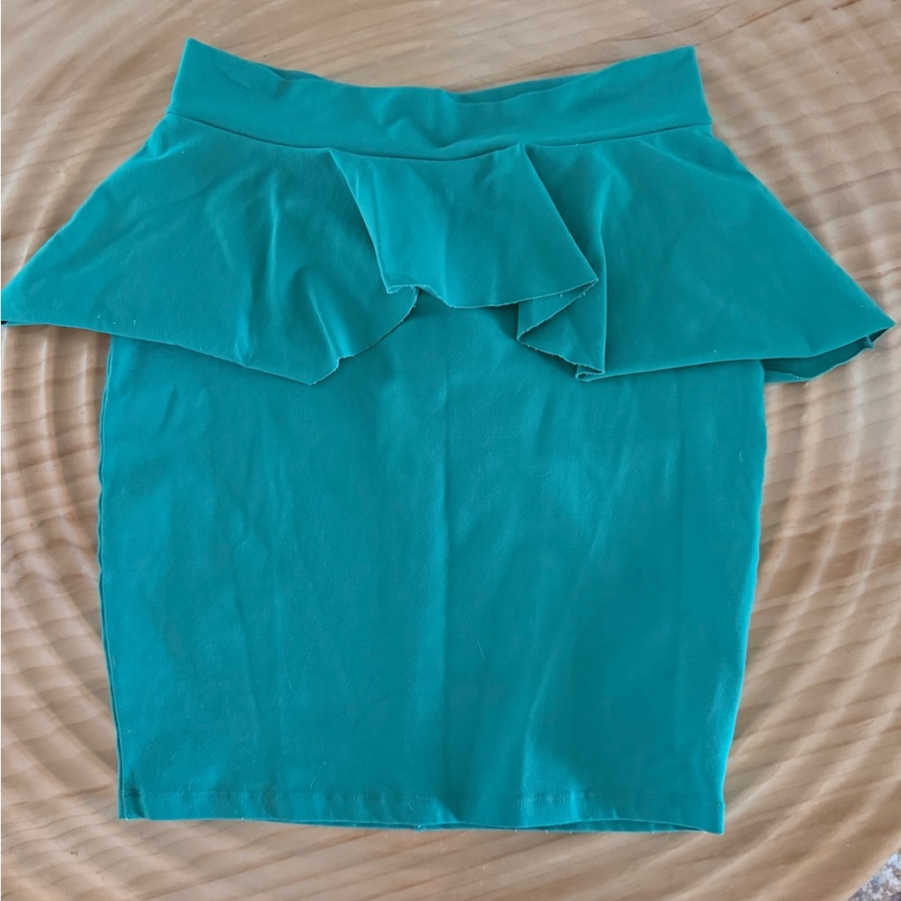 Bebe peplum Teal Women's Skirt size s